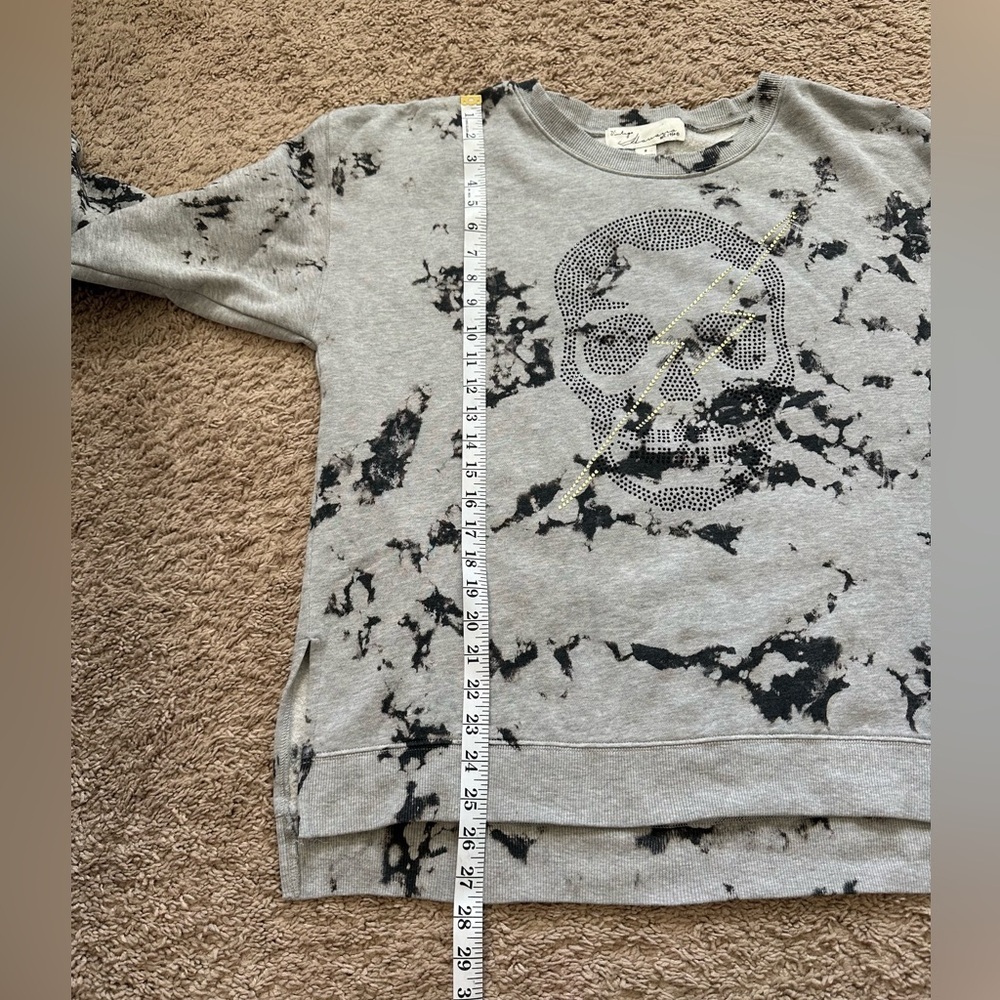 Vintage Havana Oversized Rhinestone Skull Graphic Abstract-Print Pullover Size S - Picture 7 of 8